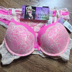 Pink & Cream Lace Bra & Panty Set